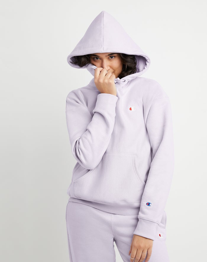 Champion Reverse Weave C Logo Hoodie Dames - LichtPaars - Belgie 0521KGOWA